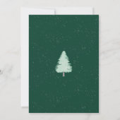Moderne Elegante Winter Woodland Green Wedding Kaart (Achterkant)