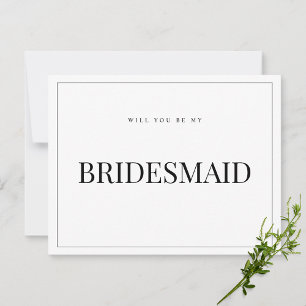 Moderne & Elegante Witte bruidsmeisje uitnodigings Save The Date
