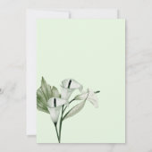 Moderne elegante witte Calla lelies bruiloft Kaart (Achterkant)