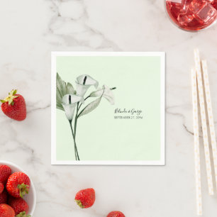 Moderne elegante witte Calla lelies bruiloft Servet