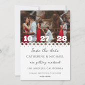 Moderne Elegante Witte Kant Foto Opslaan De Datum Save The Date (Voorkant)