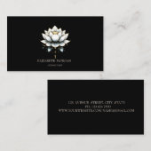 Moderne elegante witte lotus visitekaartje (Voorkant / Achterkant)