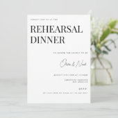 Moderne & Elegante Witte Oefenavond Dinercard Kaart (Staand voorkant)