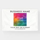 Moderne Elegante Witte Zakelijke Logo Aangepaste S Spandoek (Horizontaal)