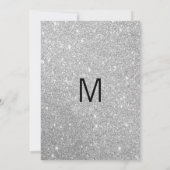 Moderne elegante witte zilverglitter bruiloft kaart (Achterkant)
