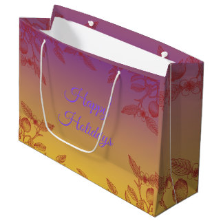 Moderne Elegante Zak met 'Happy Holidays'-Typograf Groot Cadeauzakje