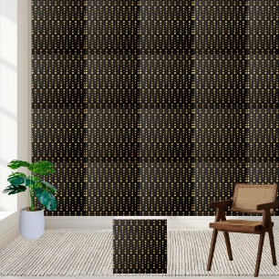 Moderne elegante zwart en goud geometrische zeshoe tegeltje