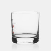 Moderne Elegante Zwart en Rood Toast Namen Bruilof Whisky Glas (Links)