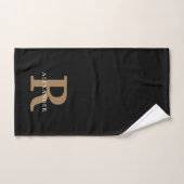 Moderne elegante zwart goud monogram vet typografi bad handdoek (Handdoek)