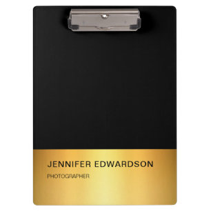 Moderne elegante zwart-gouden professional klembord