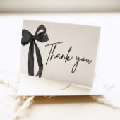 Moderne Elegante Zwarte Boog Coquette Bedankkaart