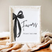 Moderne Elegante Zwarte Boog Coquette Favorieten T Poster