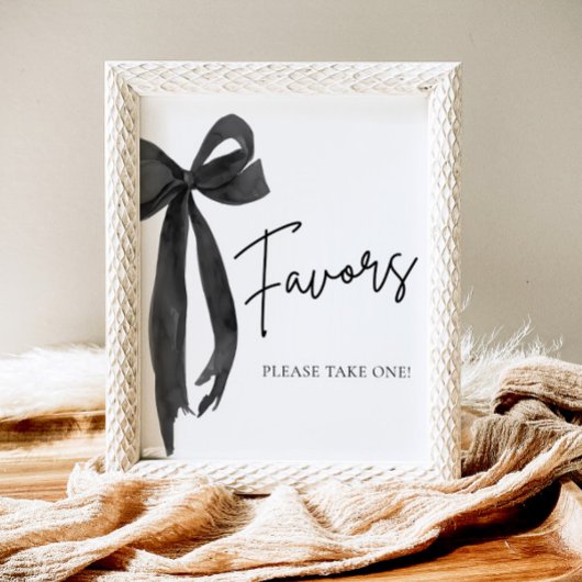 Moderne Elegante Zwarte Boog Coquette Favorieten T Poster