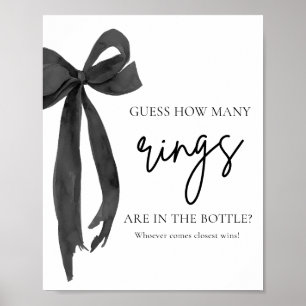 Moderne elegante zwarte boog raad eens hoeveel rin poster