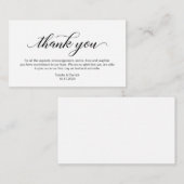 Moderne Elegante zwarte kalligrafie Huwelijk Bedan Informatiekaartje (Voorkant / Achterkant)