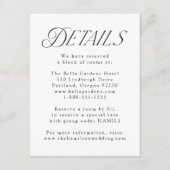 Moderne Elegante Zwarte Typografie Bruiloft Detail Informatiekaartje (Voorkant)