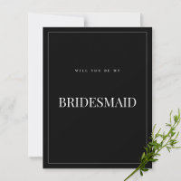 Moderne & Elegante Zwarte Uitnodigingskaart voor B