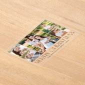 Moderne Elegante Zwarte Vrolijke Kerstfoto Collage Acryl Uitnodigingen (Laagn)