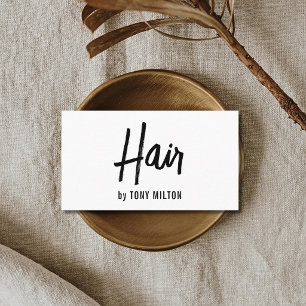 Moderne Elegante Zwarte Witte Haarstylist Visitekaartje