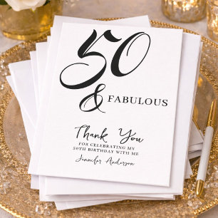 Moderne Elegante Zwarte Witte Vijftig Fabulous Ver Uitnodiging Briefkaart