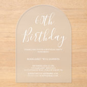 Moderne elegantie 60e verjaardag acryl uitnodigingen (Voorkant)