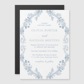 moderne elegantie bloemenbruiloft magnetische uitnodiging (Voorkant / Achterkant)