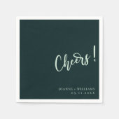 Moderne elegantie! Donkergroene Hand Lettered brui Servet (Voorkant)