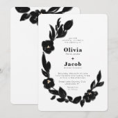 Moderne Elegantie Geschilderd Bloemen Krans Trouwe Kaart (Voorkant / Achterkant)