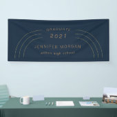 Moderne elegantie gouden afstuderen Naam Kaart Ban Spandoek (Beurs)