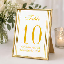Moderne Elegantie Gouden Tafel Nummer Zitplaatsen