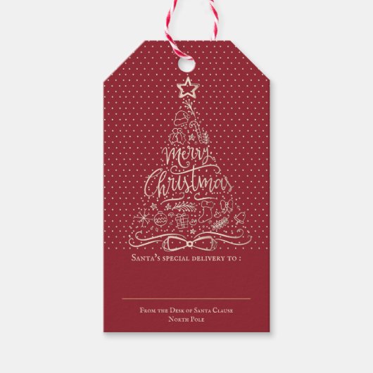 Moderne Elegantie Rood Gift Tag Cadeaulabel (Voorkant)