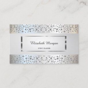 Moderne Elegantie, Streep, Zilveren Confetti, Lijs Visitekaartje