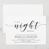 Moderne Elege Trouw Rehearsal Dinner Uitnodigingen (Voorkant / Achterkant)