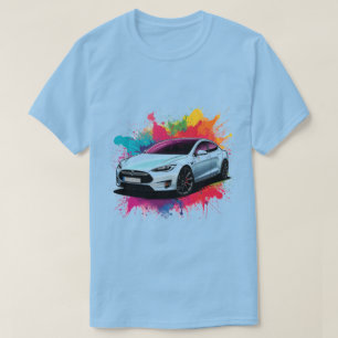 Moderne elektrische auto t-shirt
