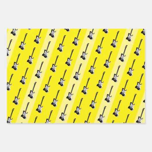 Moderne elektrische gitaar Zwart Geel Roze Blauw C Inpakpapier Vel (Voorkant 3)