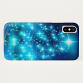 Moderne elektronische blauw kerstboom met licht Case-Mate iPhone case (Achterkant (horizontaal))