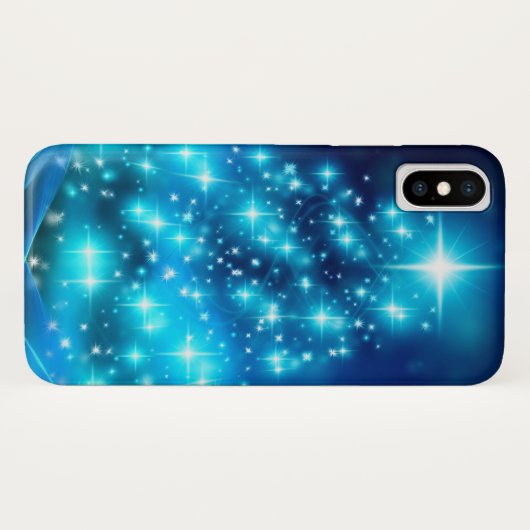 Moderne elektronische blauw kerstboom met licht Case-Mate iPhone case (Achterkant (horizontaal))