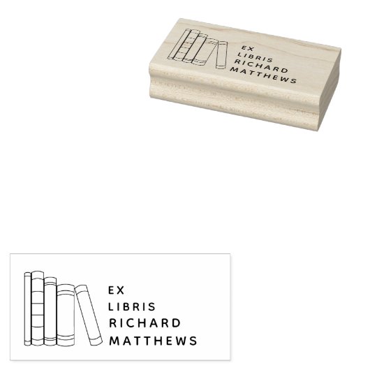 Moderne Elementaire Boekenplank Aangepaste Naam Bi Rubberstempel (Gestempeld)