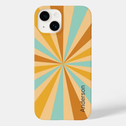 Moderne Eligant Retro Lijn Monogram Case-Mate iPhone Case (Achterkant)