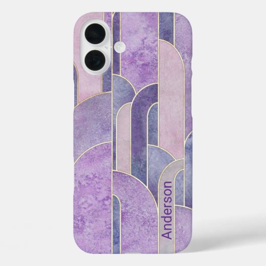 Moderne Eligant Retro Lijn Monogram Case-Mate iPhone Case (Achterkant)