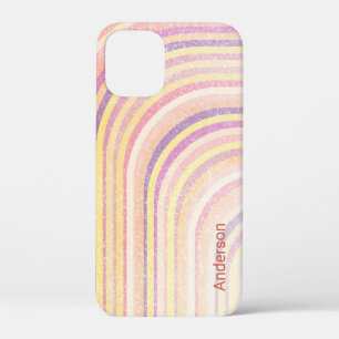 Moderne Eligante Retro Lijn Monogram iPhone 12 Mini Hoesje