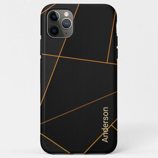 Moderne Eligante Retro Lijn Monogram Case-Mate iPhone Case (Achterkant)