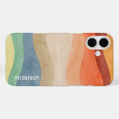 Moderne Eligante Retro Lijn Monogram Case-Mate iPhone Case (Achterkant (horizontaal))