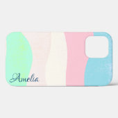 Moderne Eligante Retro Lijn Monogram Case-Mate iPhone Case (Achterkant (horizontaal))