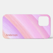 Moderne Eligante Retro Lijn Monogram Case-Mate iPhone Case (Achterkant (horizontaal))