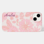 Moderne Eligante Retro Lijn Monogram Case-Mate iPhone Case (Achterkant (horizontaal))