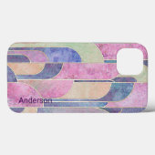 Moderne Eligante Retro Lijn Monogram Case-Mate iPhone Case (Achterkant (horizontaal))