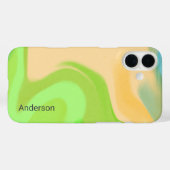 Moderne Eligante Retro Lijn Monogram Case-Mate iPhone Case (Achterkant (horizontaal))