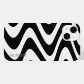 Moderne Eligante Retro Lijn Monogram Case-Mate iPhone Case (Achterkant (horizontaal))
