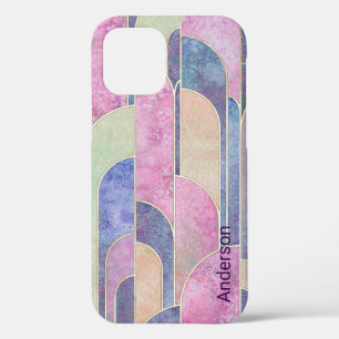 Moderne Eligante Retro Lijn Monogram iPhone 12 Pro Hoesje